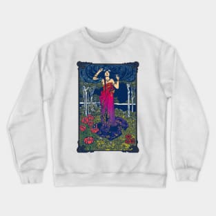 Art Nouveau Lady (red/purple) Crewneck Sweatshirt